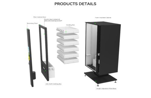 05_爆炸图 Smart Wide-Body Snack & Drink Combo Vending Machine | 1150mm High-Capacity Retail Solution
