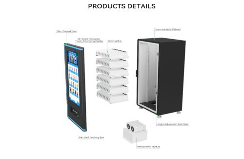 05_爆炸图 VMLC-55B Wide-Body Smart Vending Machine: 55" Interactive Screen & Dual-Revenue
